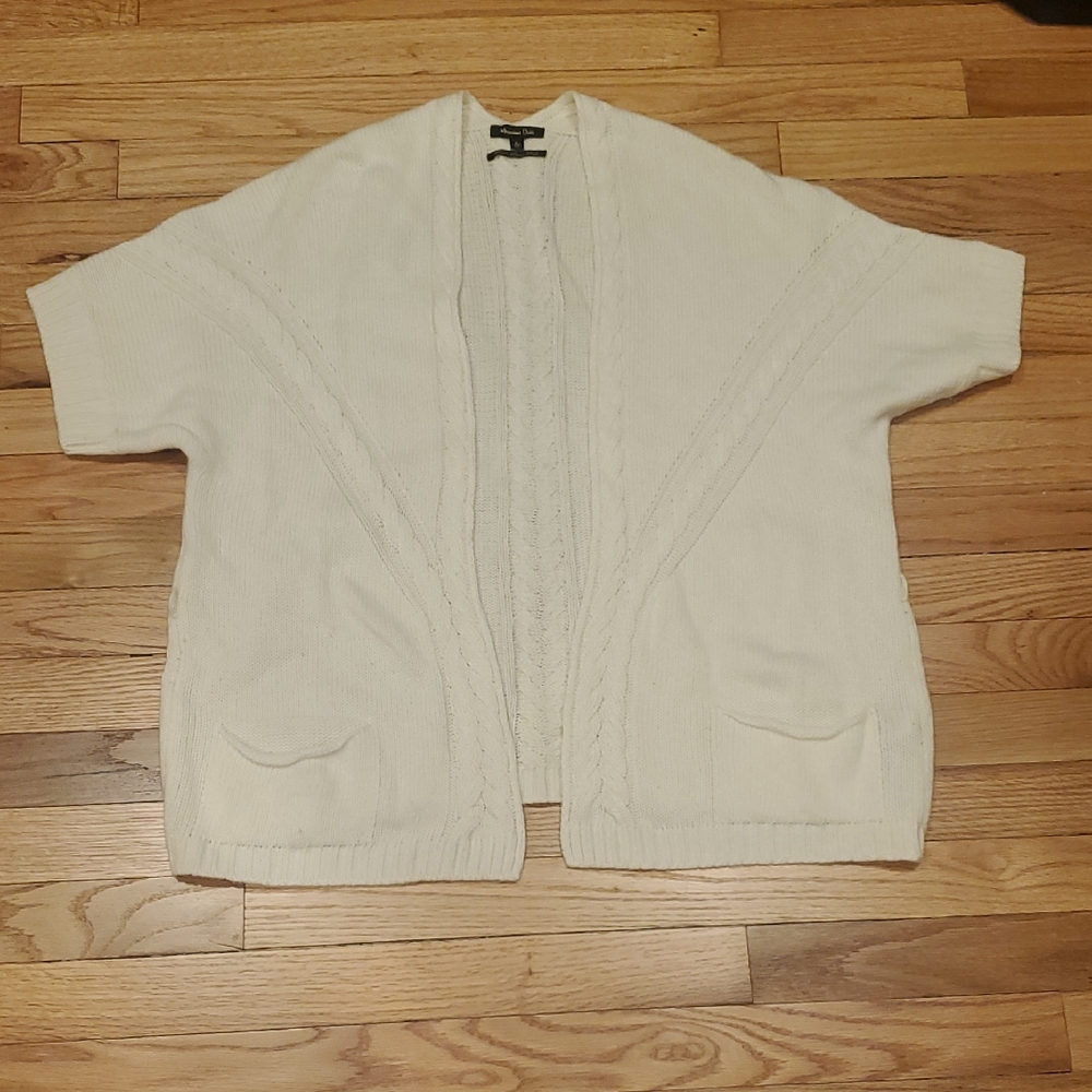 Massimo Dutti Cream Cardigan Sweater Angora, Cashmere Blend